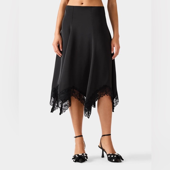 Betsey Johnson Dresses & Skirts - BETSEY JOHNSON LACE SLIP MIDI SKIRT BLACK NEW WITH TAGS NWT XS